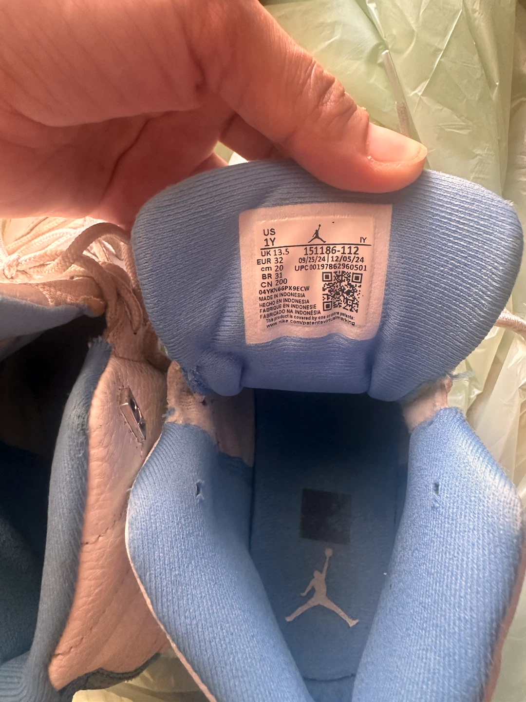 Jordan 12 Retro Light Blue and White Sneakers - photo 3