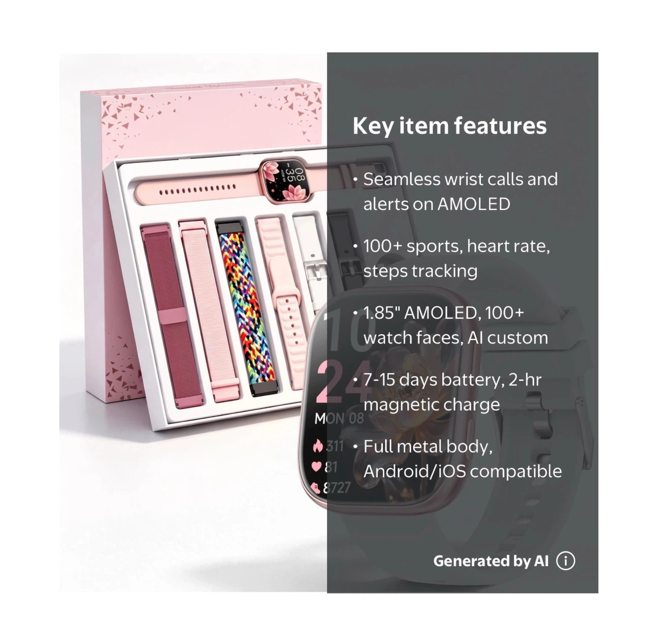 Brand new Mingdaln 7 Bands Gift Set Smart Watch - photo 4