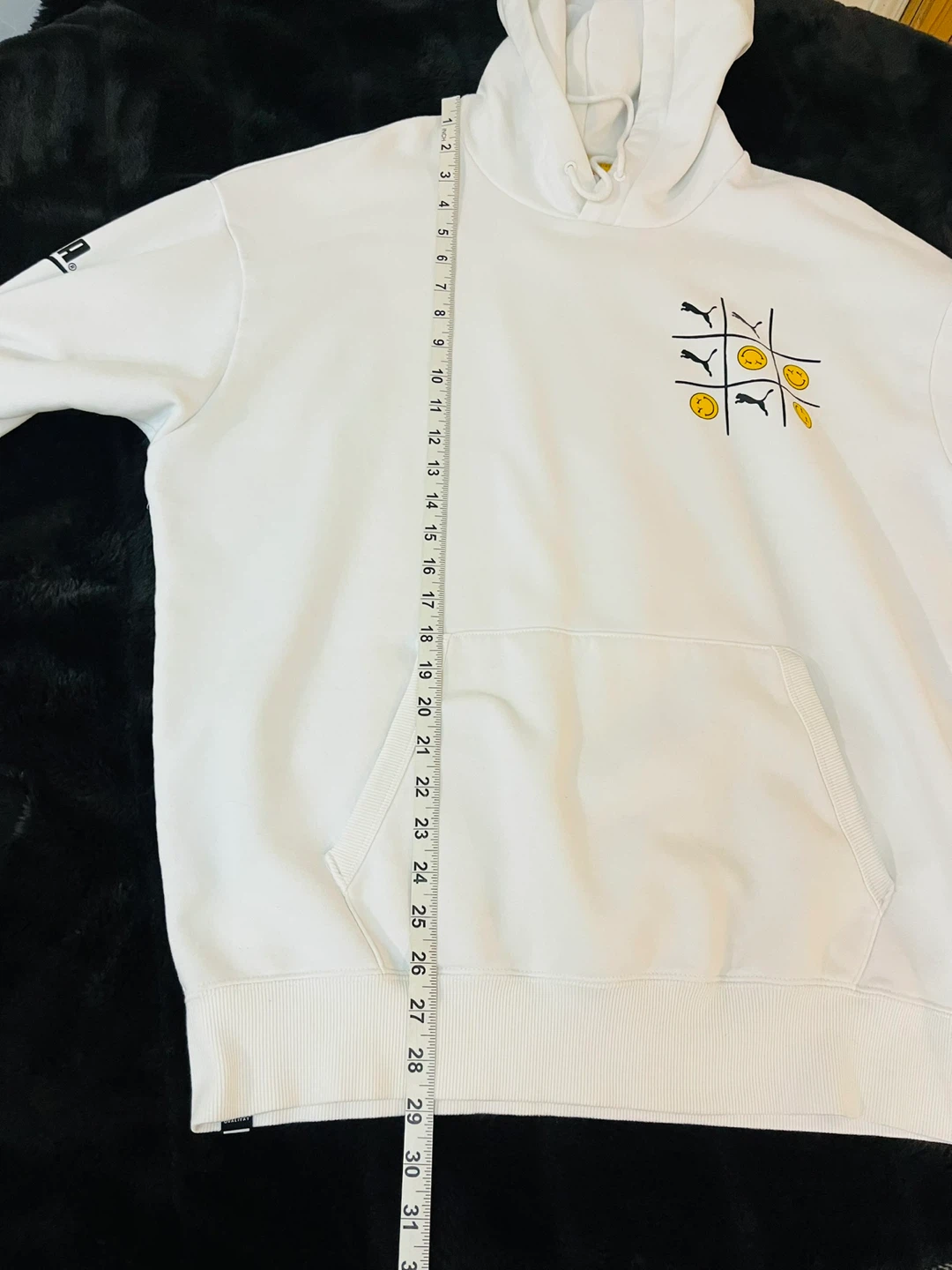 Men’s L - White Puma Graphic Hoodie - cool graphic - photo 5
