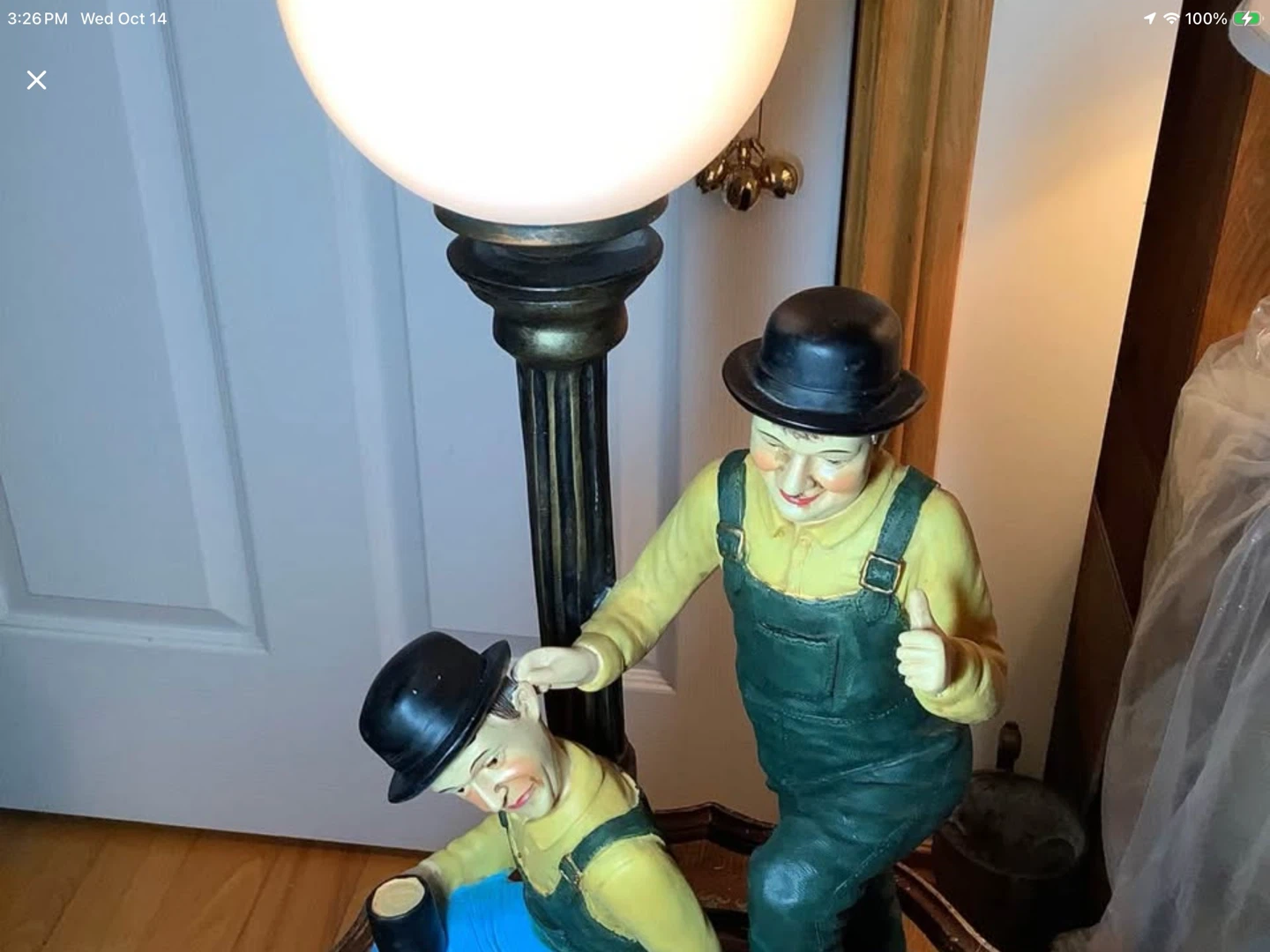 Vintage Laurel & Hardy Lamp Post Table Lamp 🐞