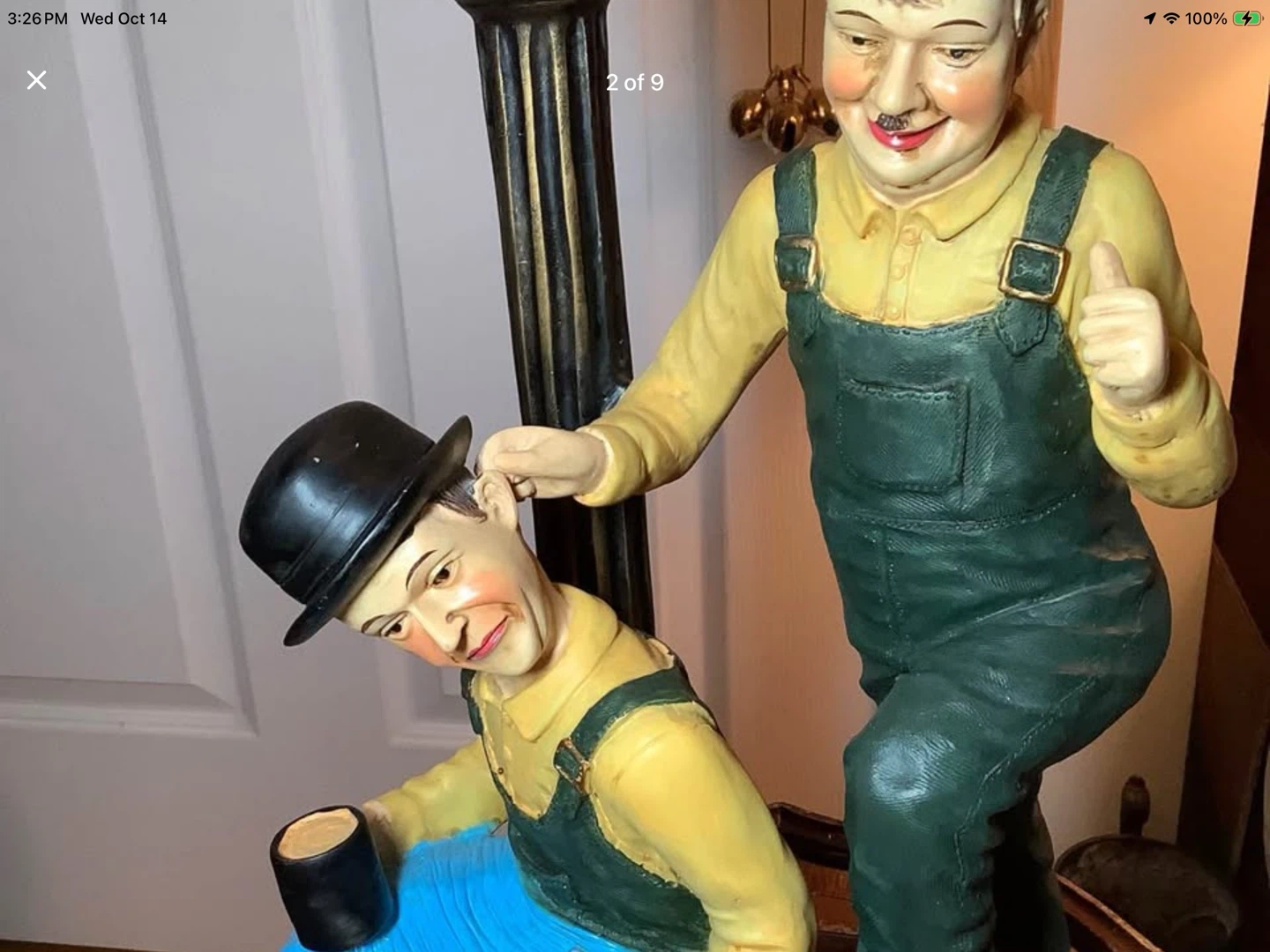 Vintage Laurel & Hardy Lamp Post Table Lamp 🐞 - photo 2