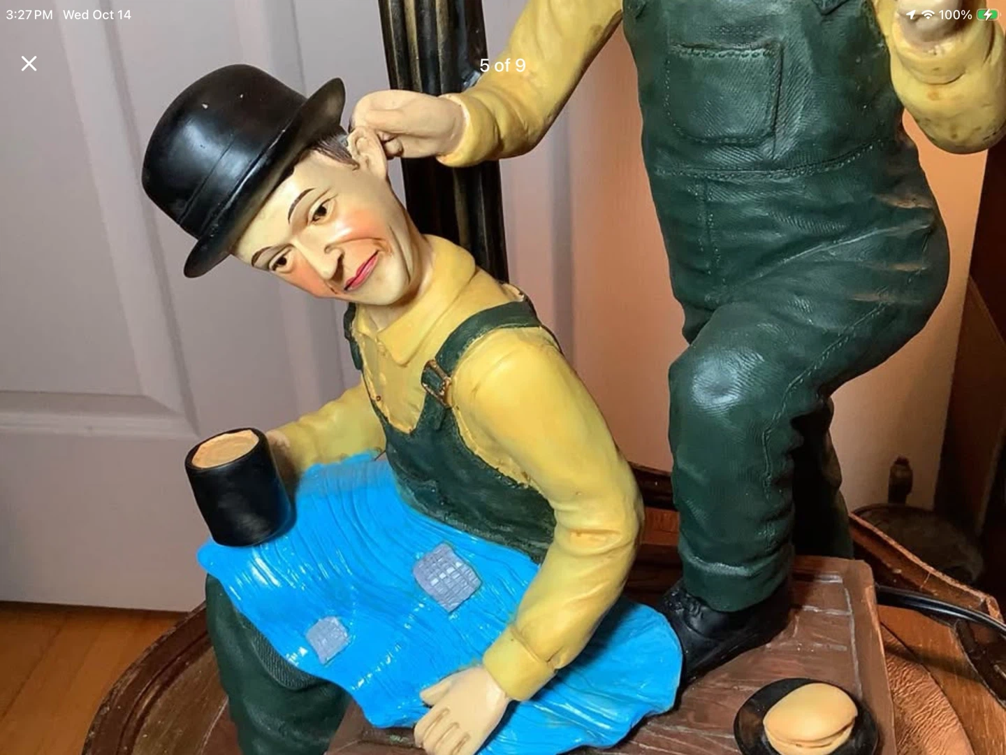 Vintage Laurel & Hardy Lamp Post Table Lamp 🐞 - photo 3