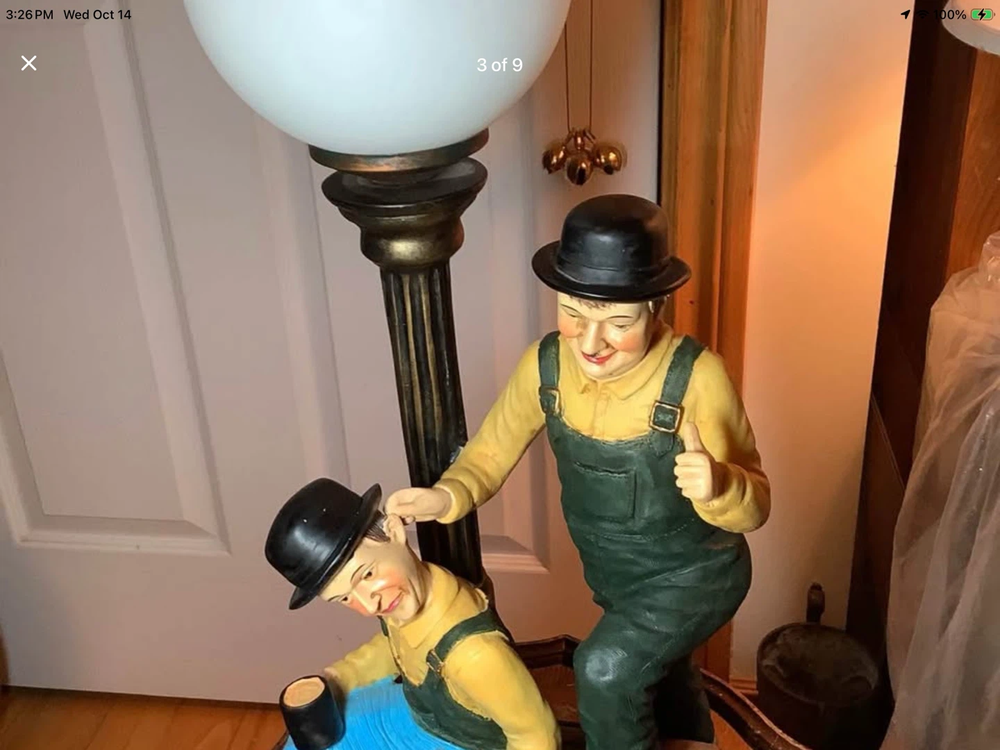 Vintage Laurel & Hardy Lamp Post Table Lamp 🐞 - photo 5