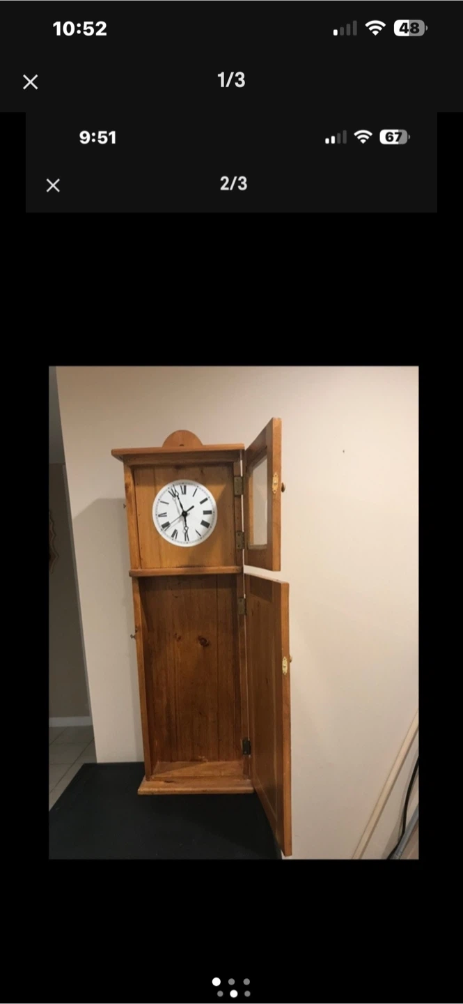 Wooden Wall Clock Storage Case