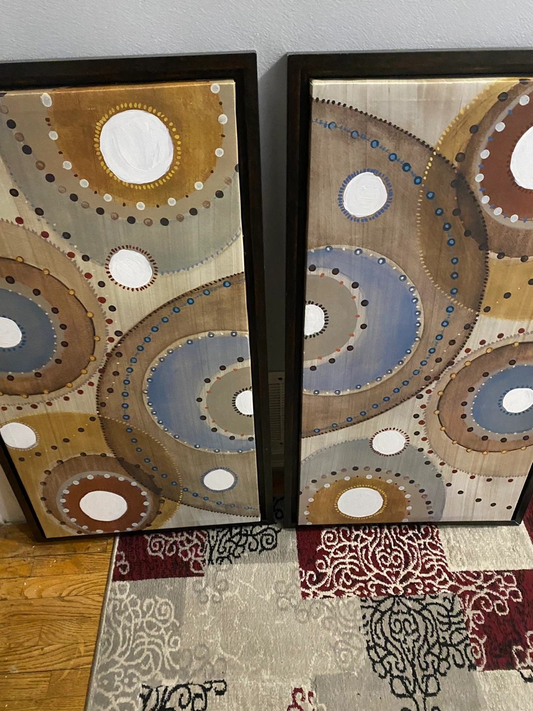 Set of two circular pattern canvas wall art - photo 4