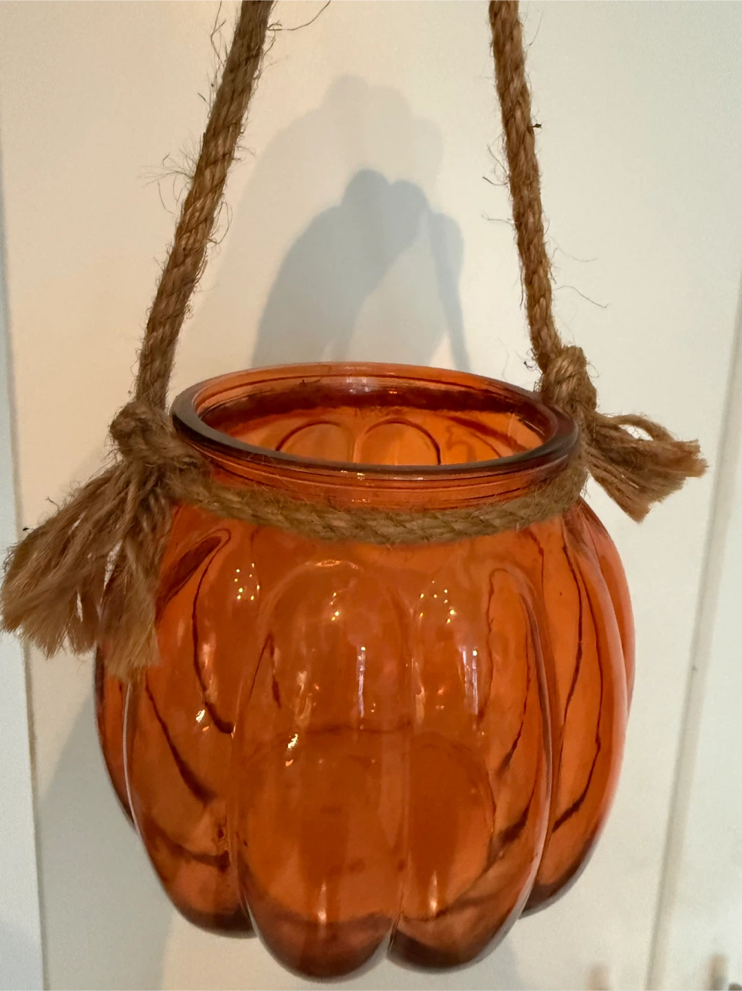 Orange Glass Pumpkin Lantern