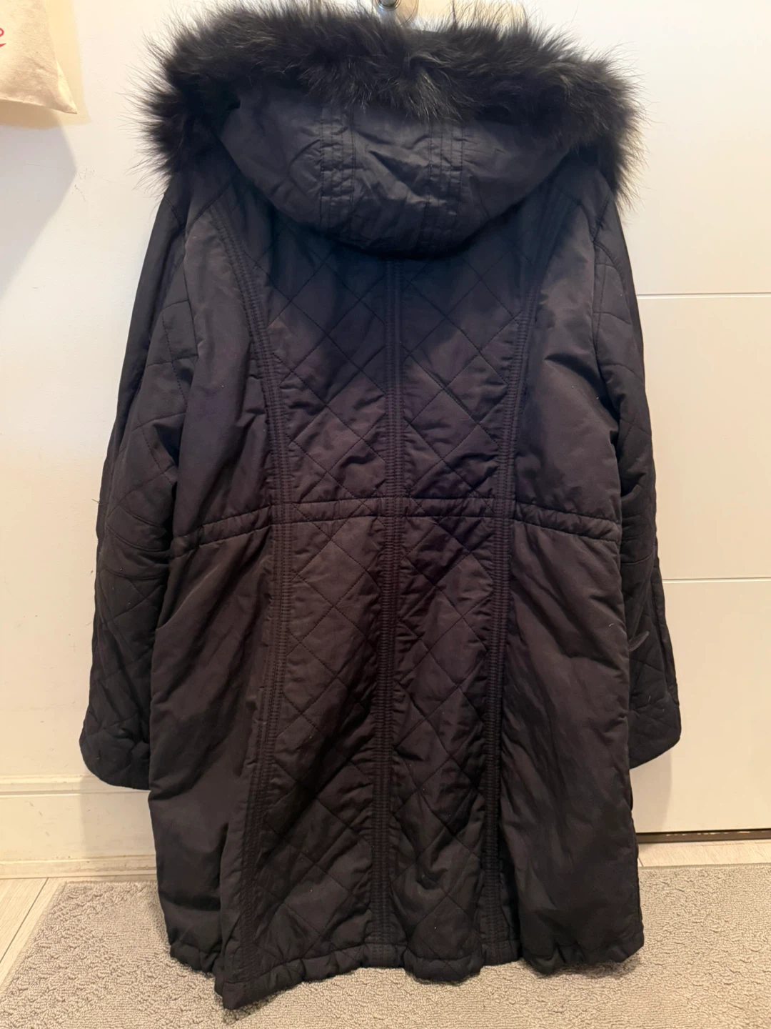 Olsen Europe Quilted Winter Coat with Fur-Trimmed Hood - photo 2
