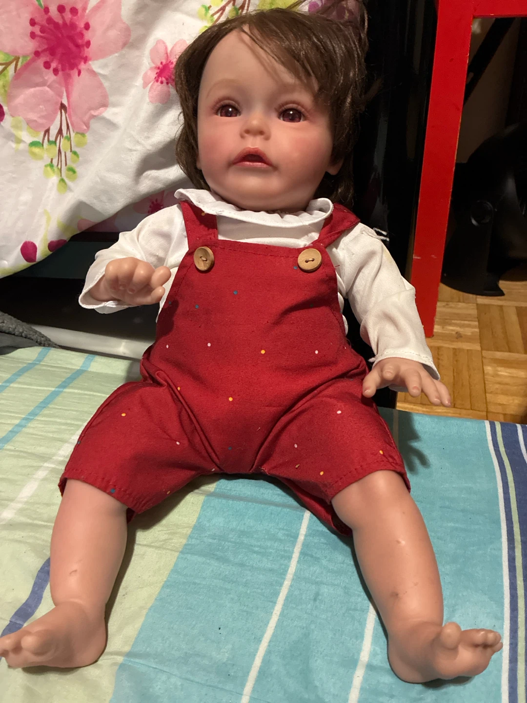 Reborn Toddler Doll with Brown Hair