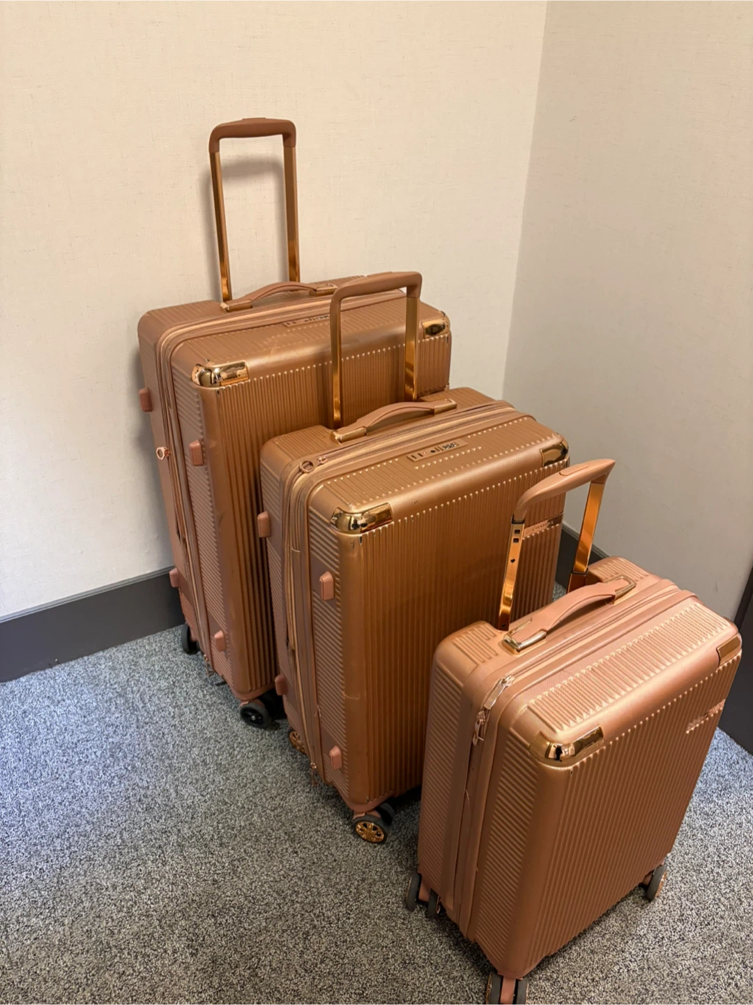 Champs Luggage 3-Piece Set Rose Gold - photo 2