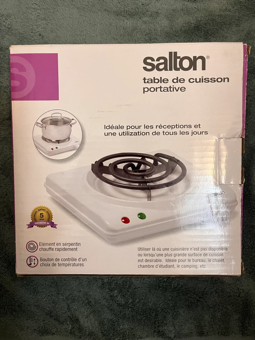 Salton Portable Cooktop Model HP1305 - photo 2