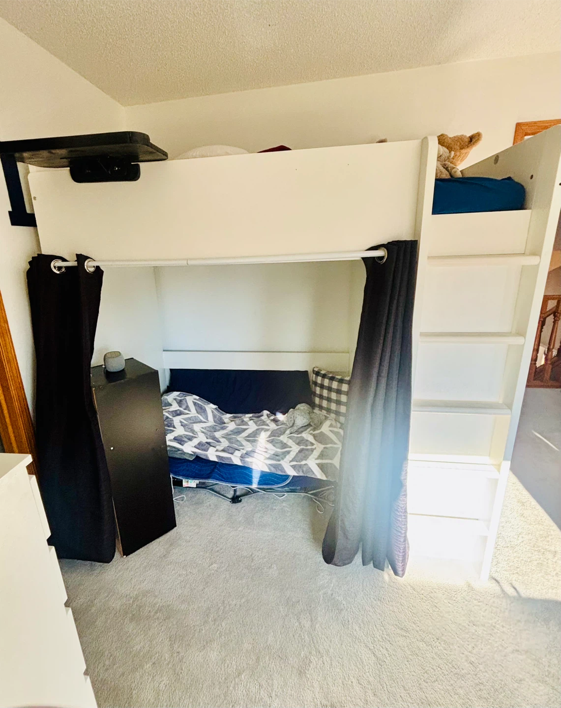 Stora Loft Bed with Wardrobe and Shelving