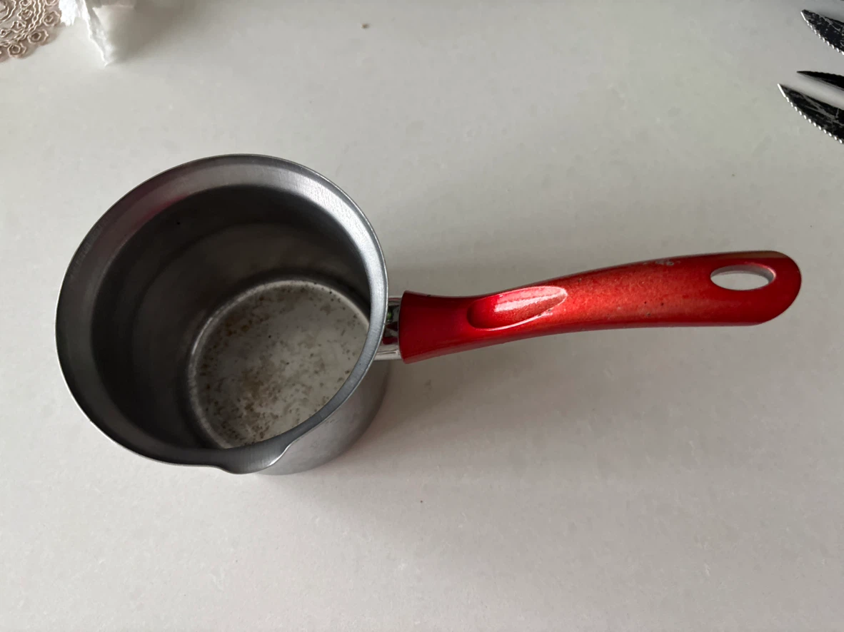 Stainless Steel Milk Pot with Red Handle - photo 2