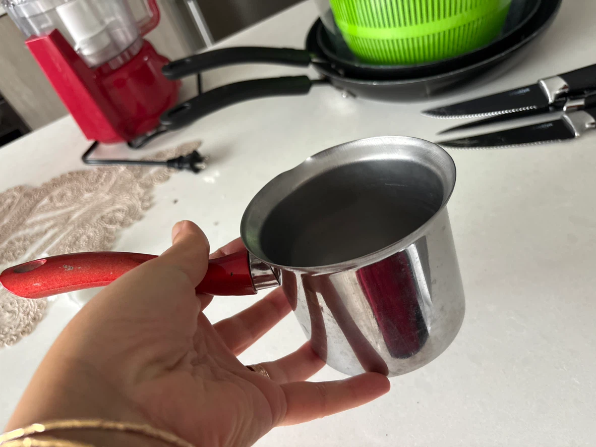 Stainless Steel Milk Pot with Red Handle - photo 3