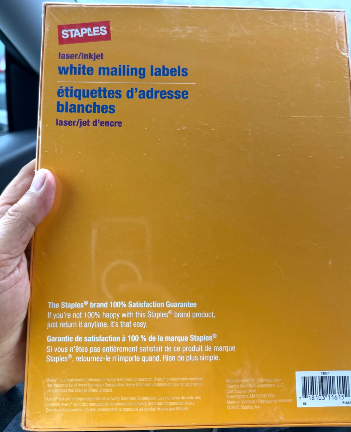 Staples White Mailing Labels 3000 Pack - photo 2