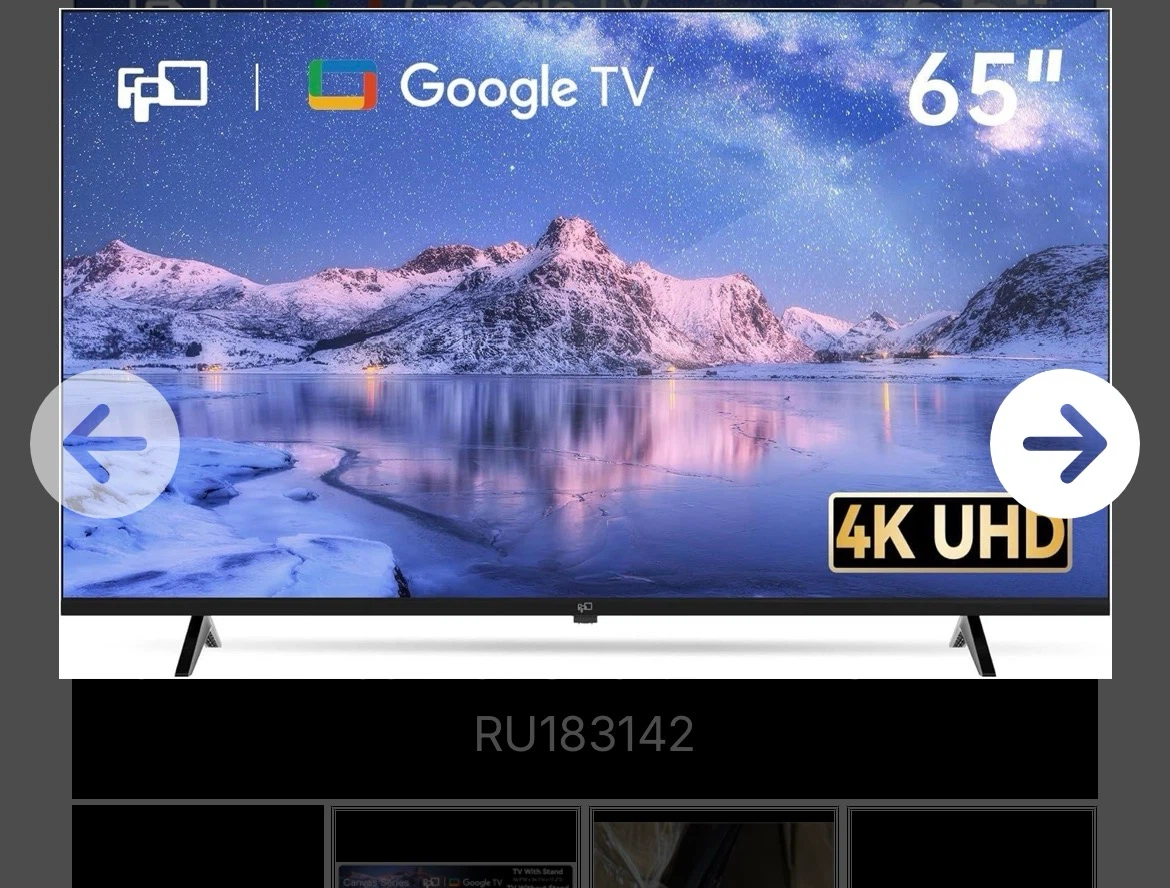 Broken 65-inch Television