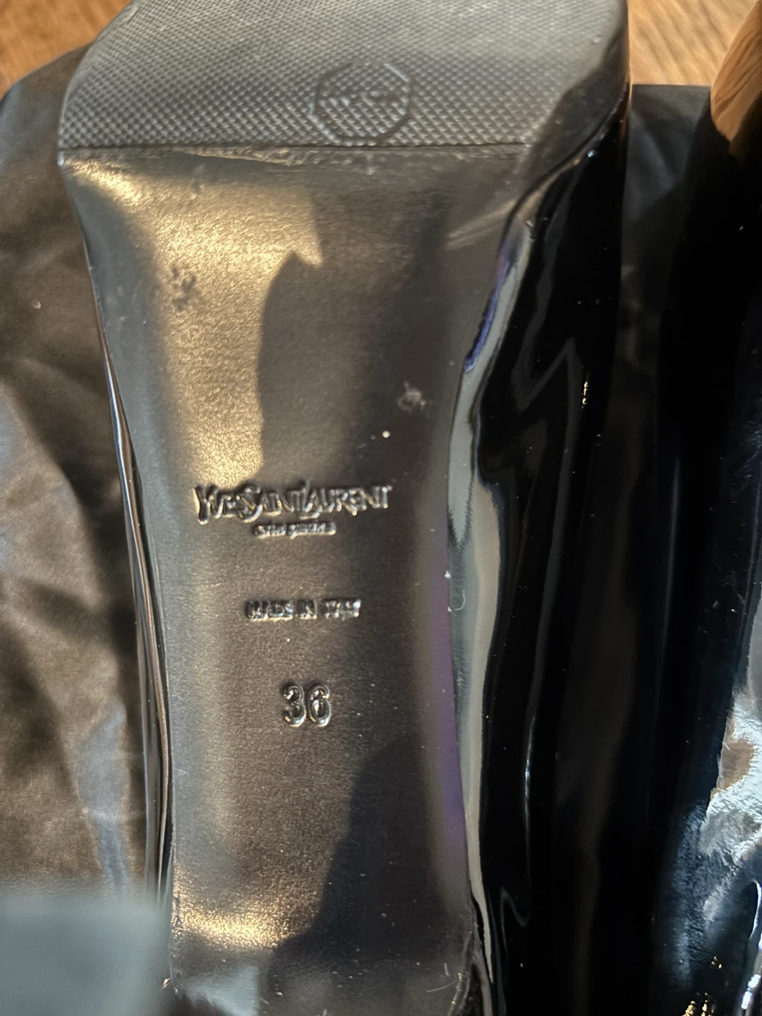 Authentic YSL Black Patent Leather platform OBO - photo 2