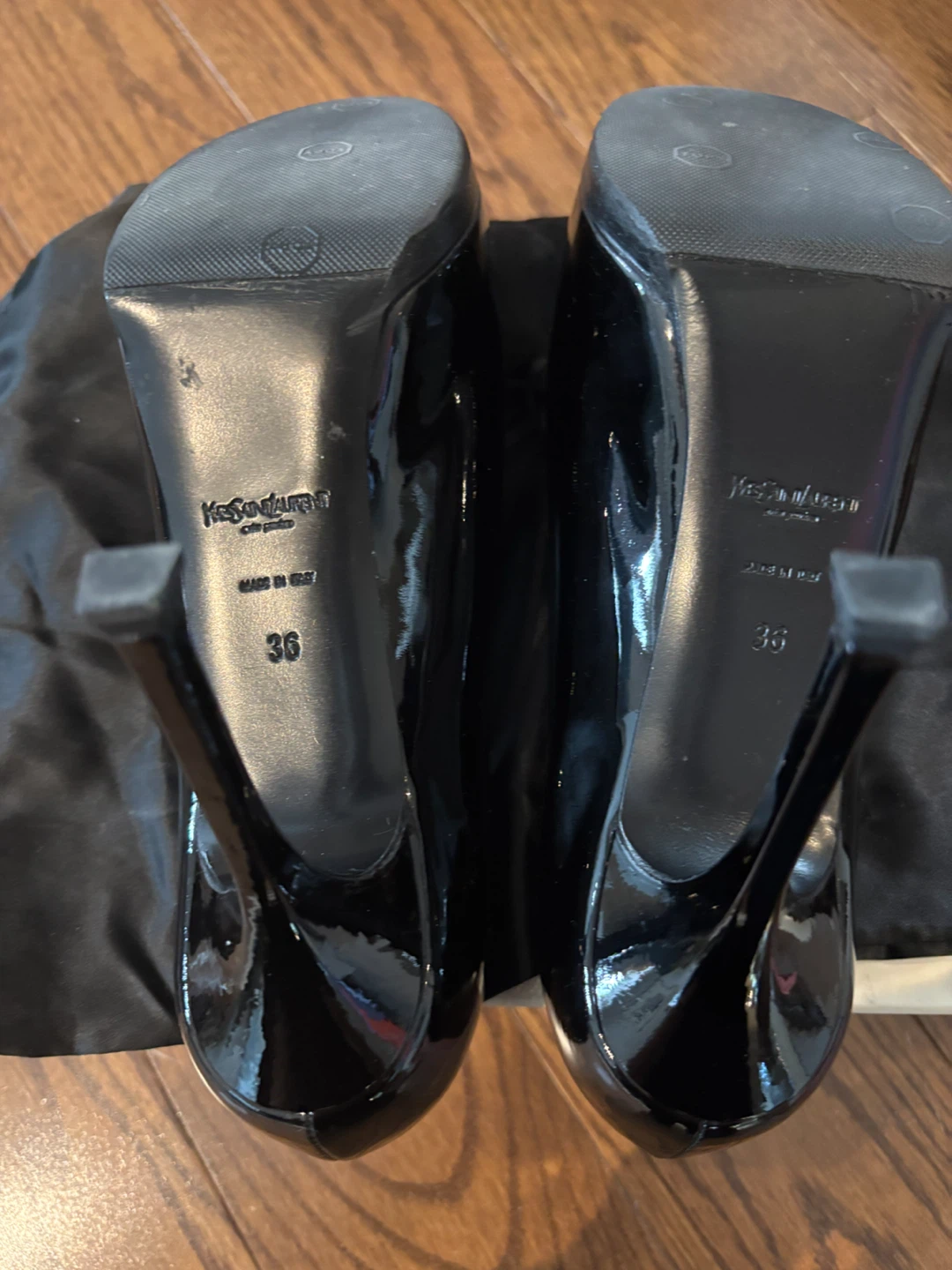 Authentic YSL Black Patent Leather platform OBO - photo 3