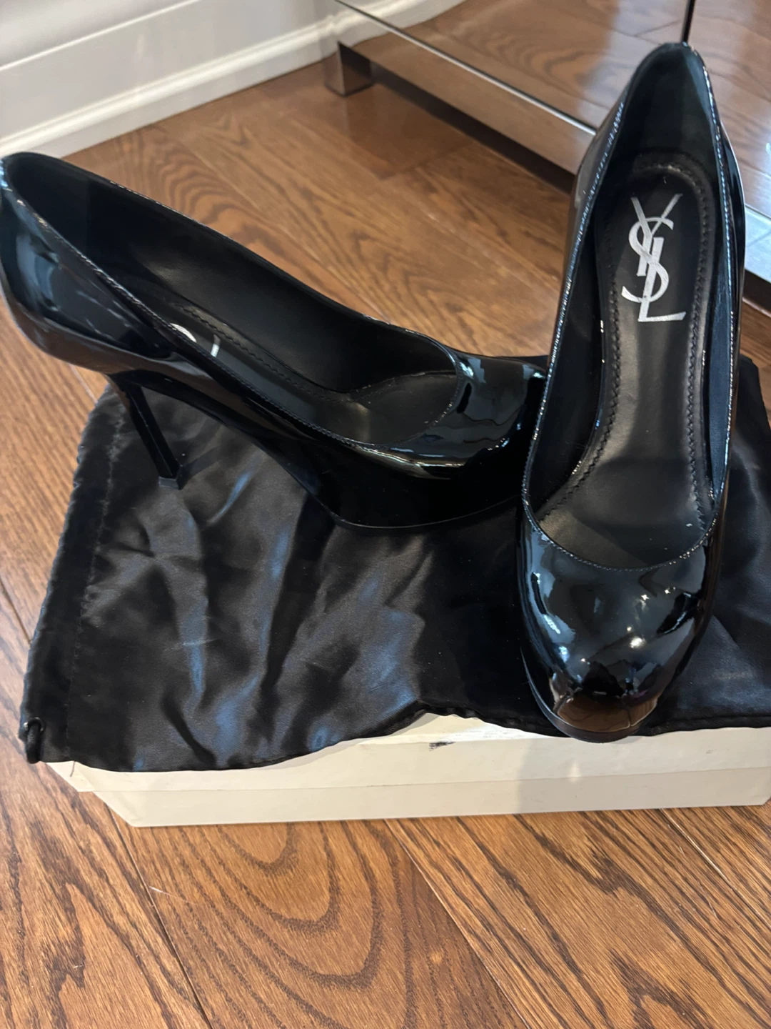 Authentic YSL Black Patent Leather platform OBO - photo 4