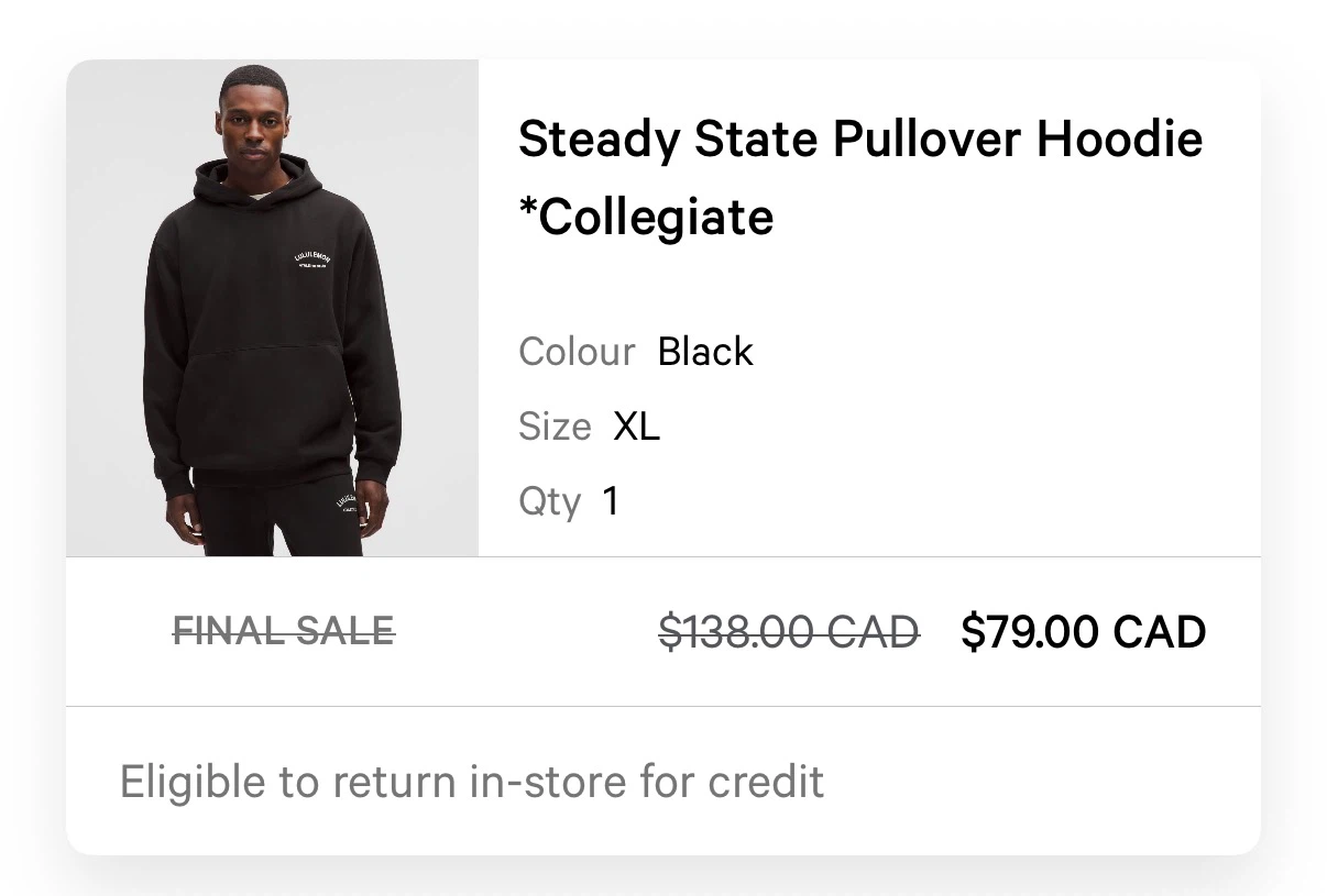 Lululemon Steady State Pullover Hoodie *Collegiate - Mens XL