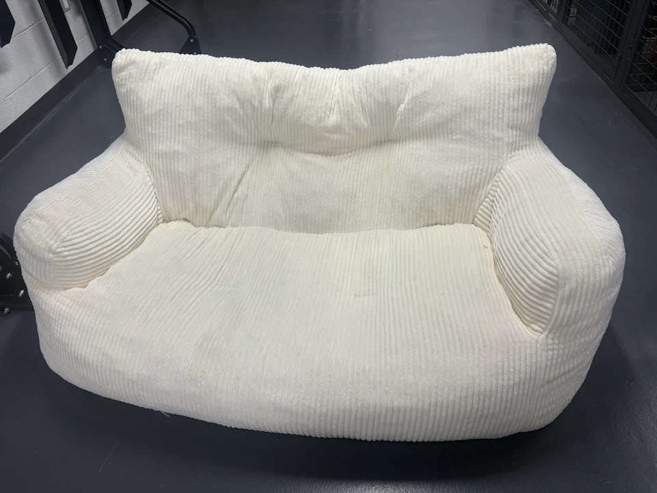 Cream Corduroy Loveseat
