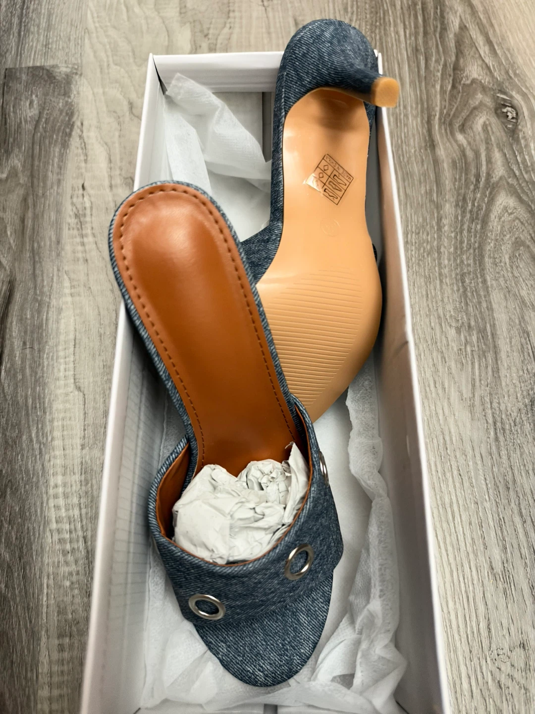 Denim High-Heel Mules Size 36