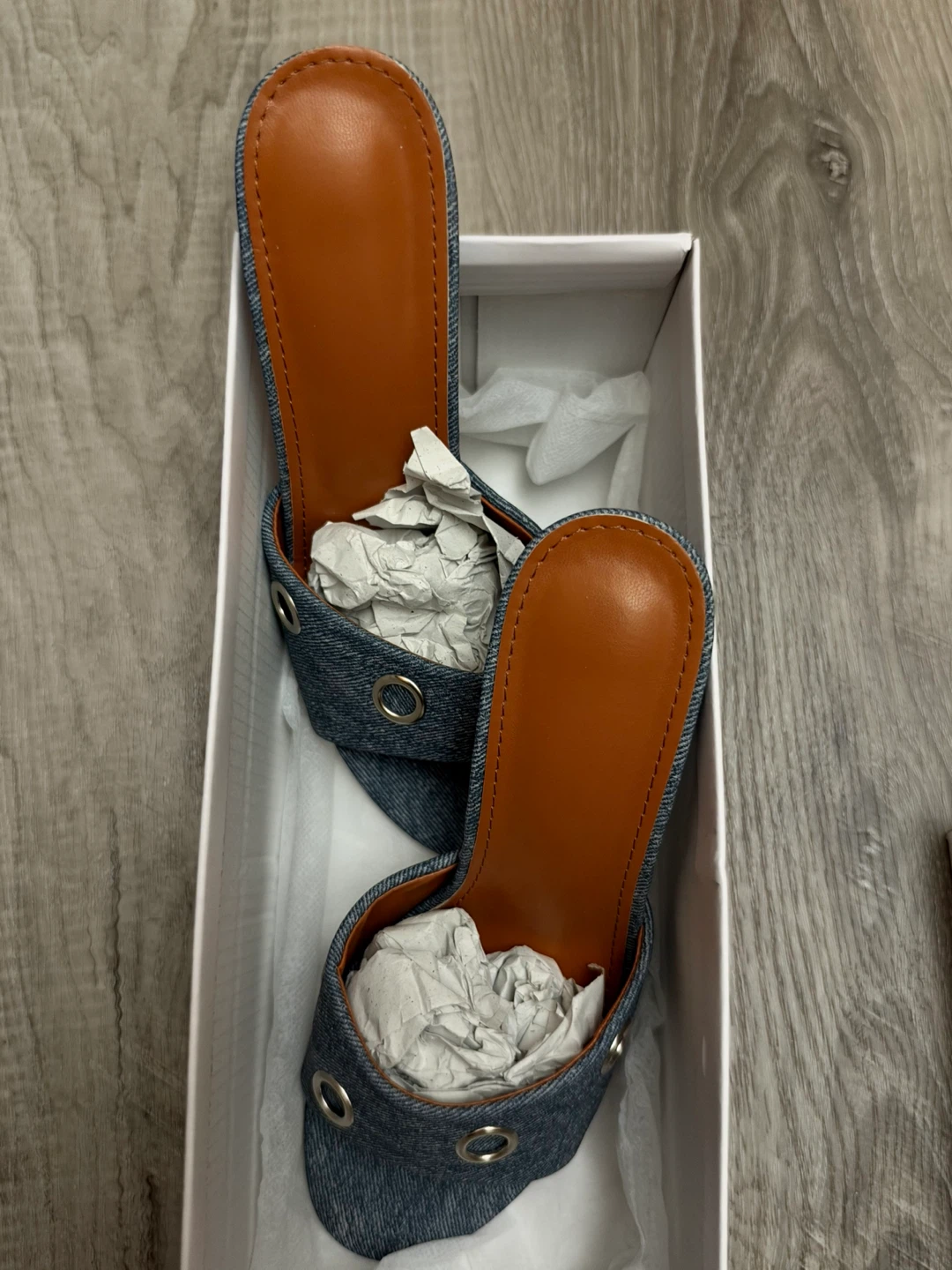 Denim High-Heel Mules Size 36 - photo 3