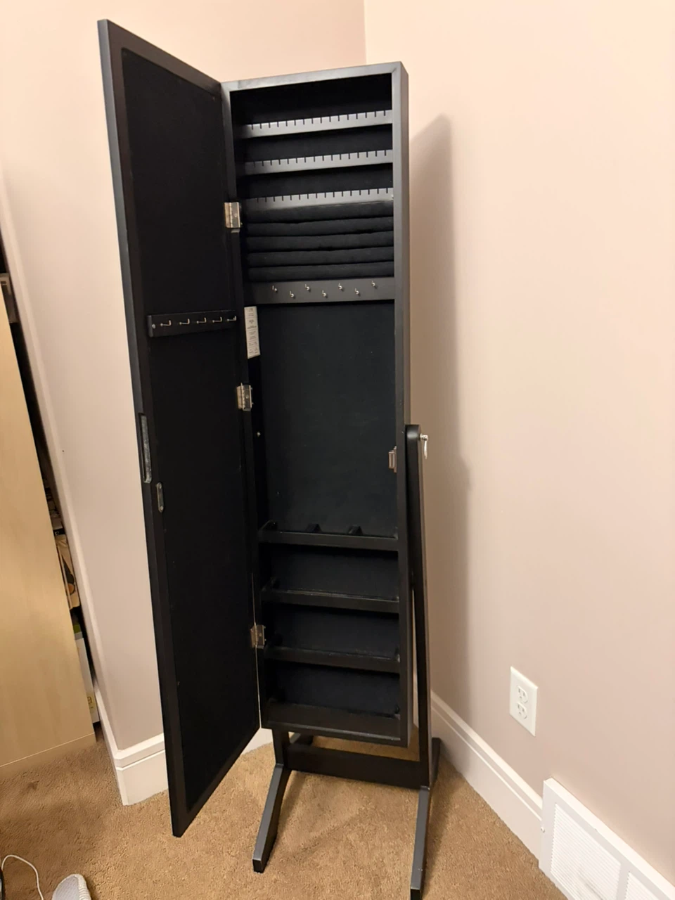 Jewelry Cabinet with Full-Length Mirror – Black - photo 2