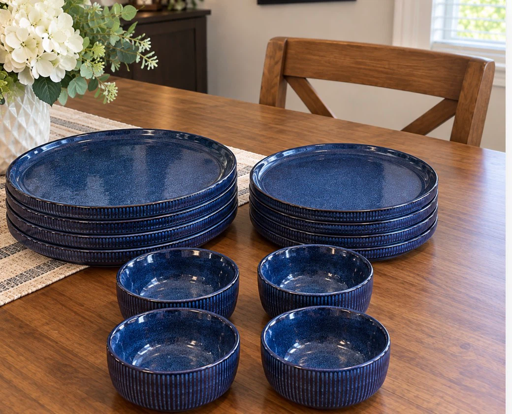 12 piece dinnerware set Nebula’s  Blue