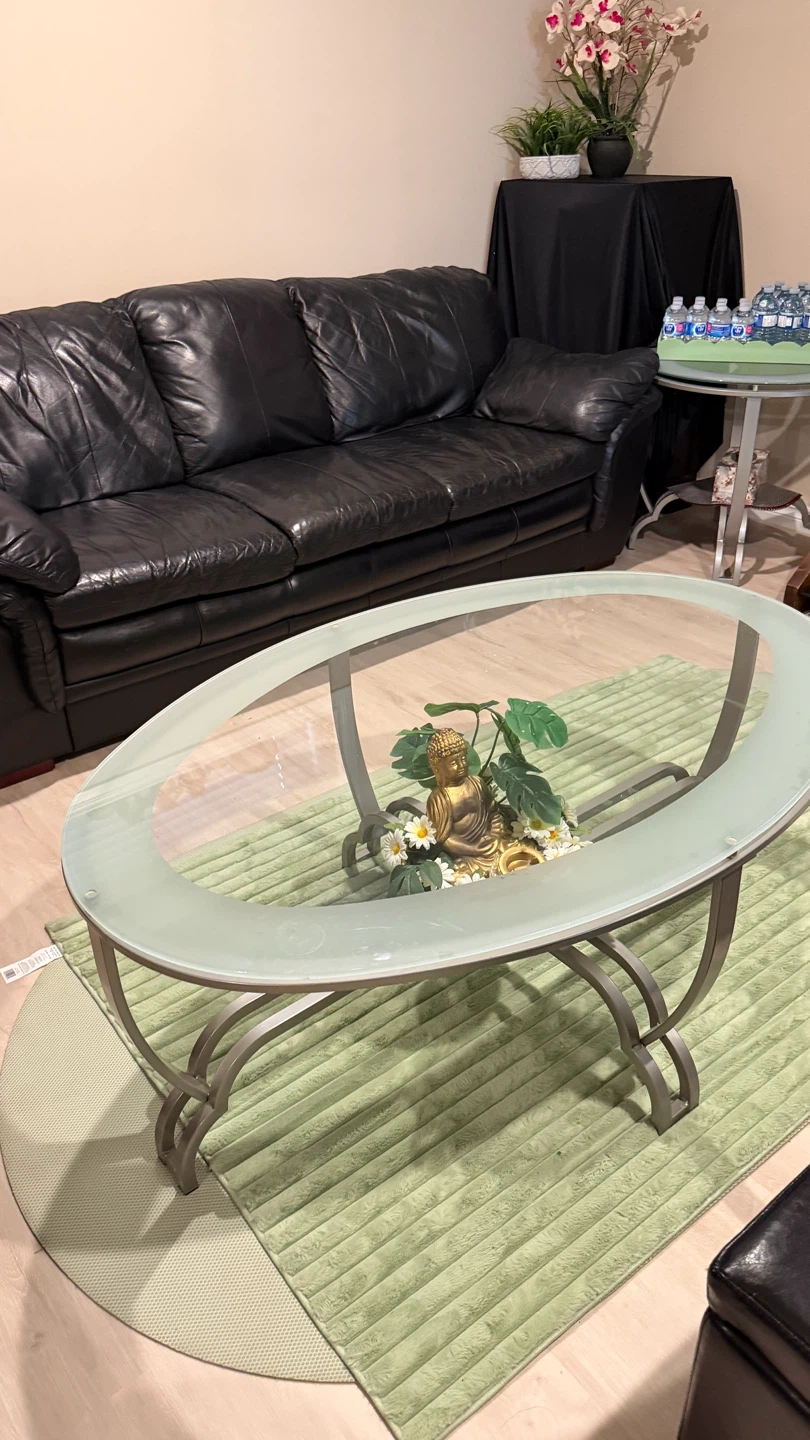 Glass top side table