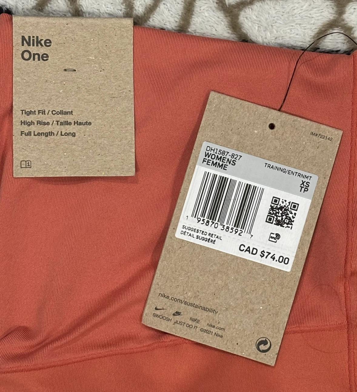 BNWT Womens Nike One High Rise Dri-Fit Leggings - XS - photo 5