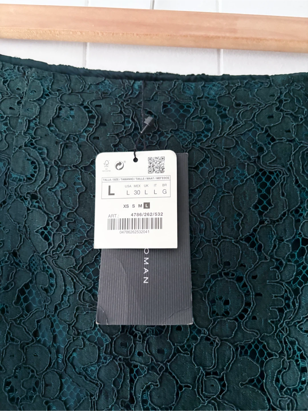 Zara Dark Green Lace Skirt (new with tag ) - photo 2
