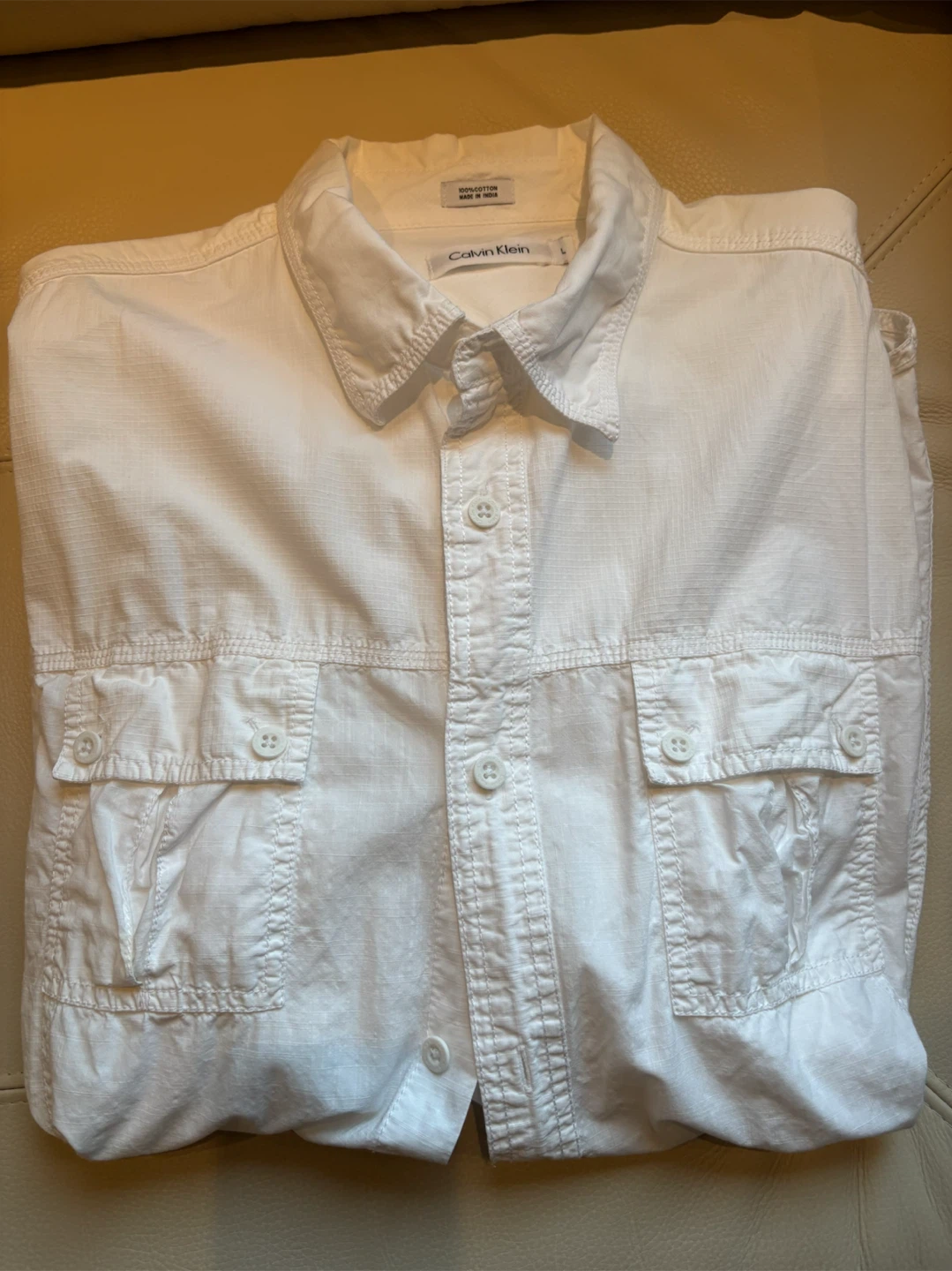 Calvin Klein whit men’s cotton shirt size L