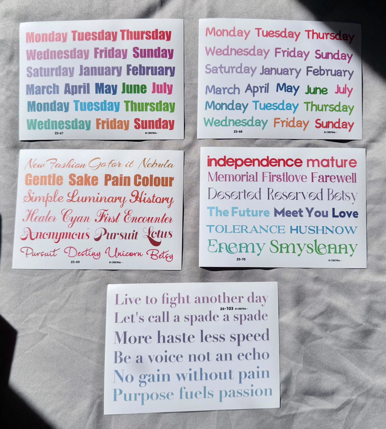 English word sticker sheets - photo 2
