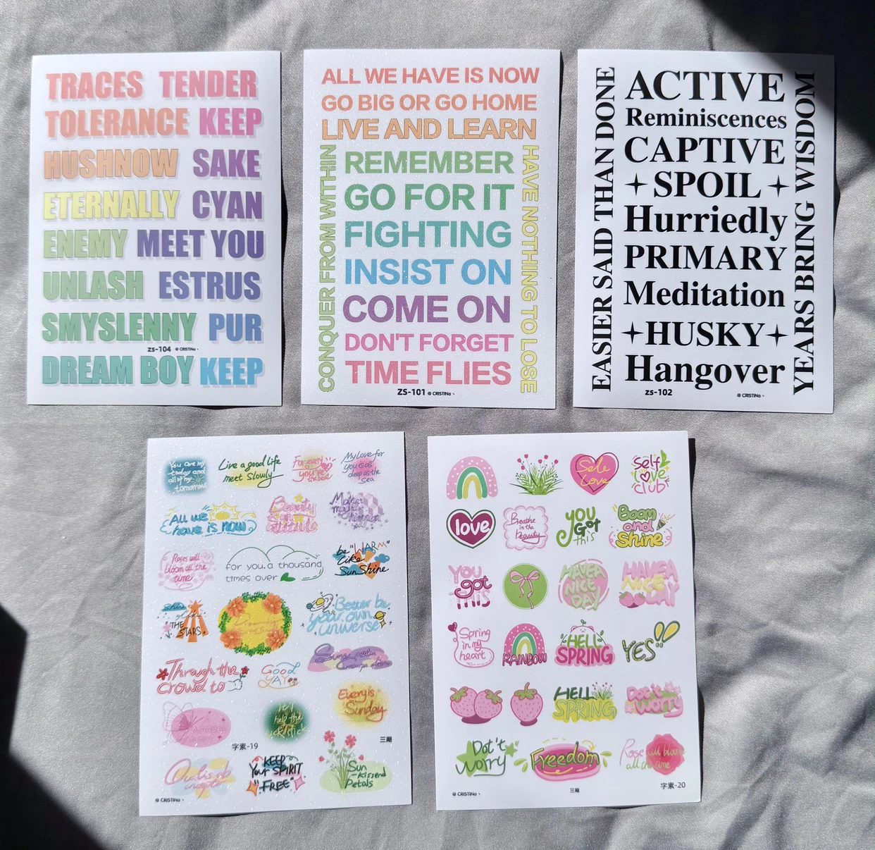 English word sticker sheets - photo 3