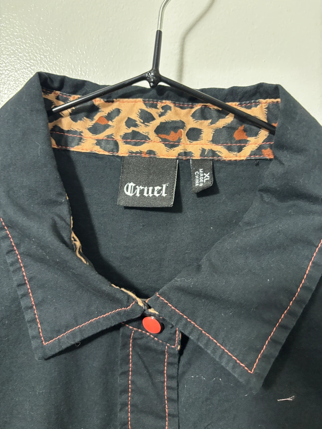 Cruel black shirt with leopard print detail - photo 2