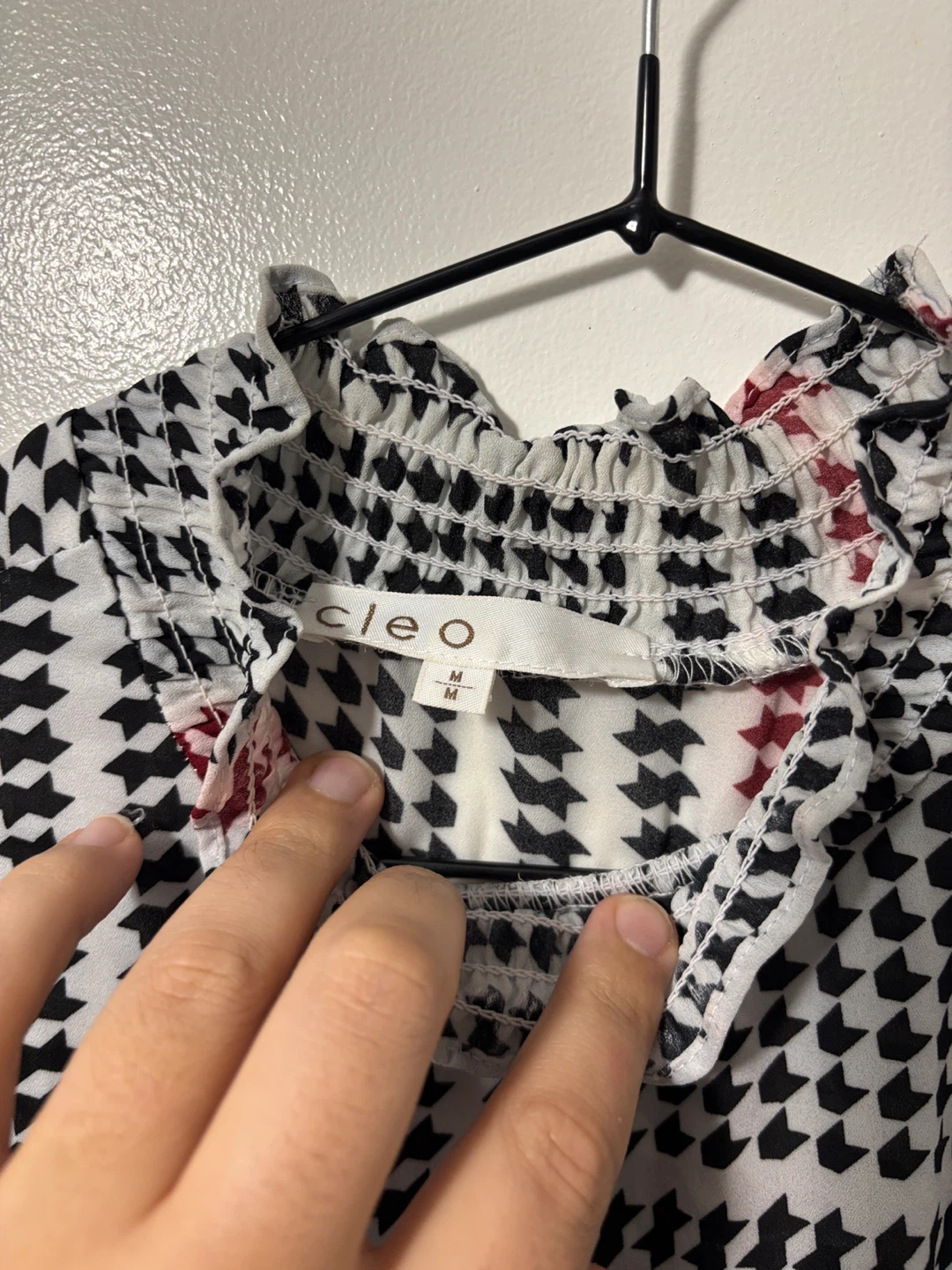 Cleo Houndstooth Pattern Blouse - photo 2