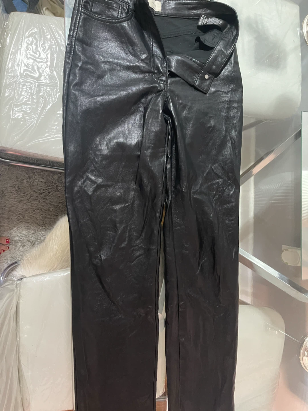 Wilfred Black Faux Leather Pants