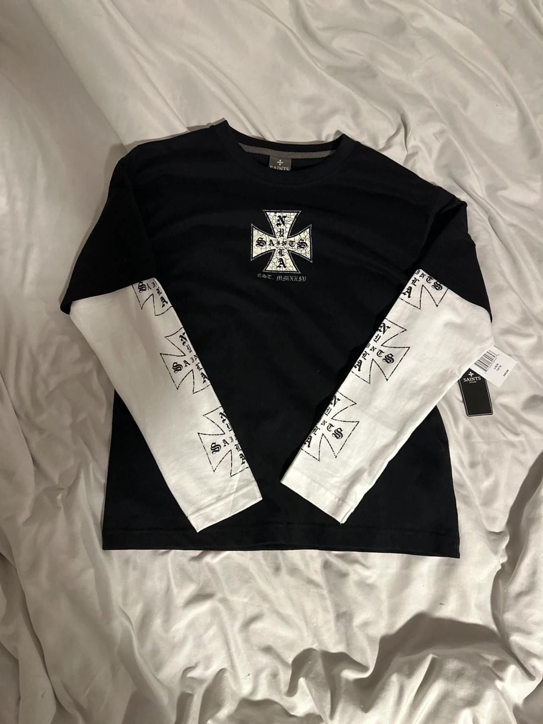 Saints Studio Long Sleeve Shirt Black White