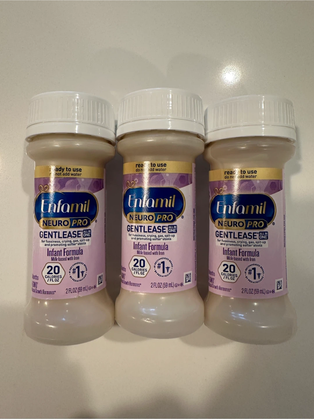 3 Enfamil NeuroPro Gentlease Ready-to-Use Bottles