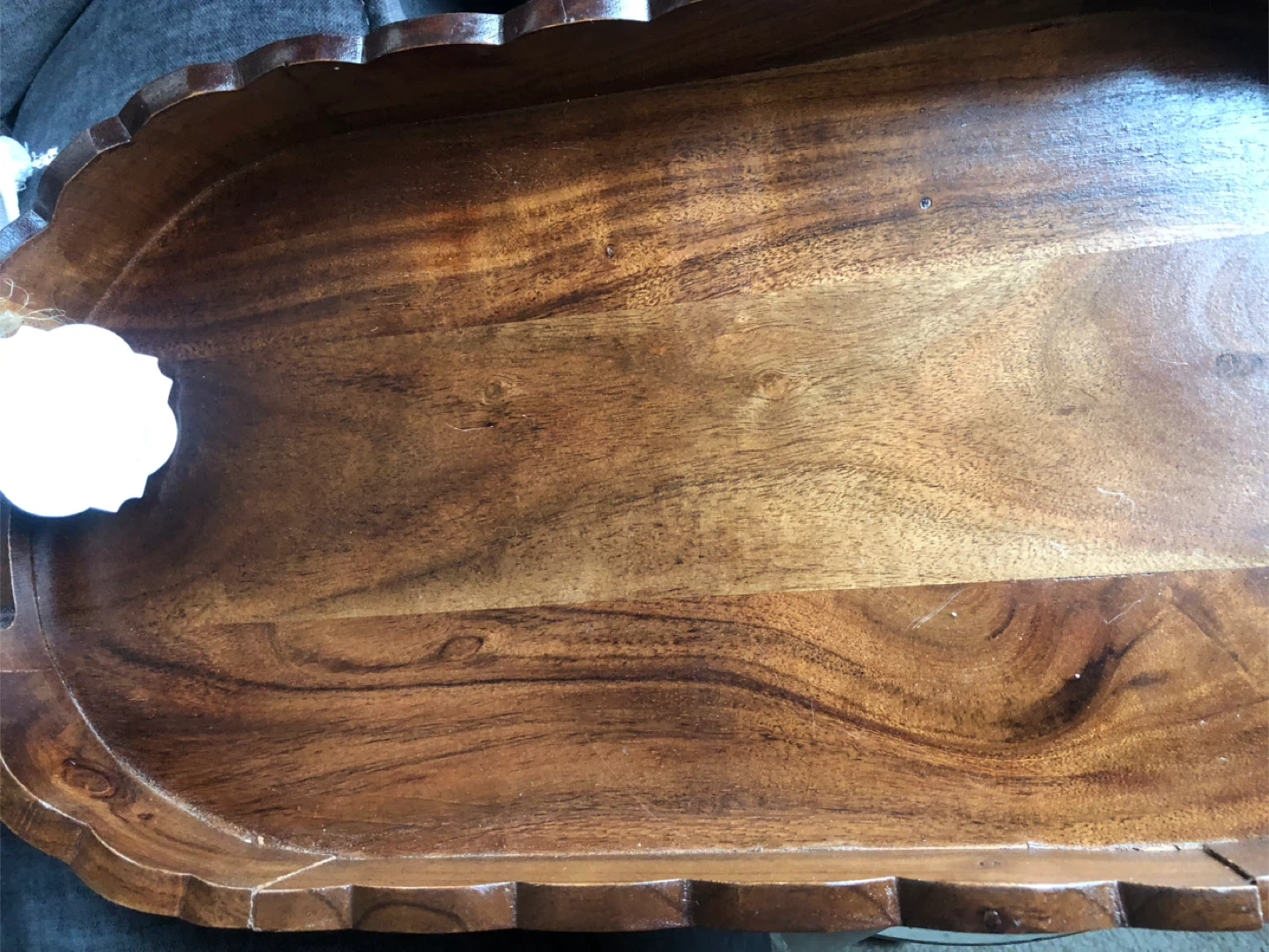 Acacia Wood Scalloped Serving Tray - photo 5