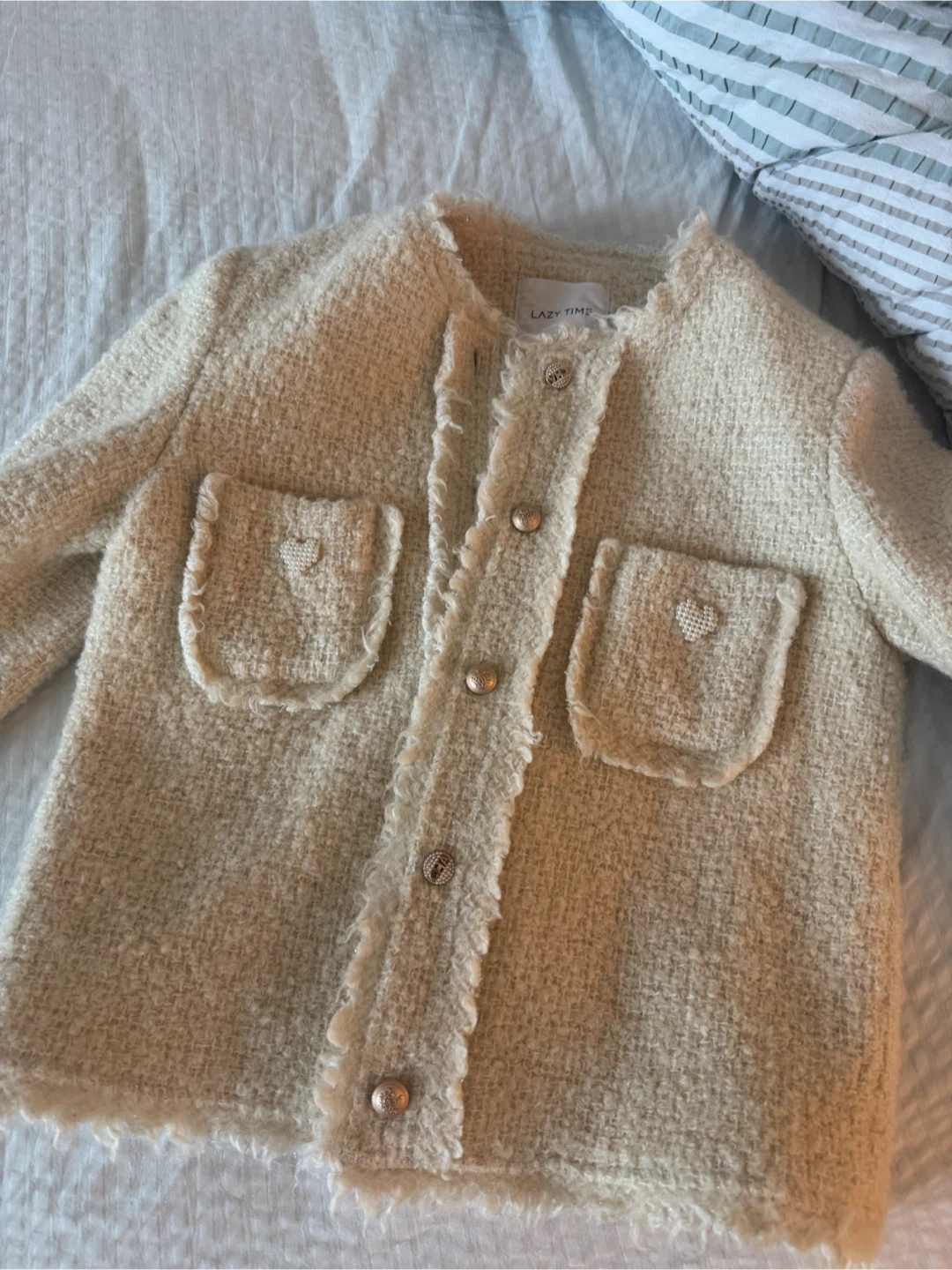 Lazy Time Cream Tweed Jacket