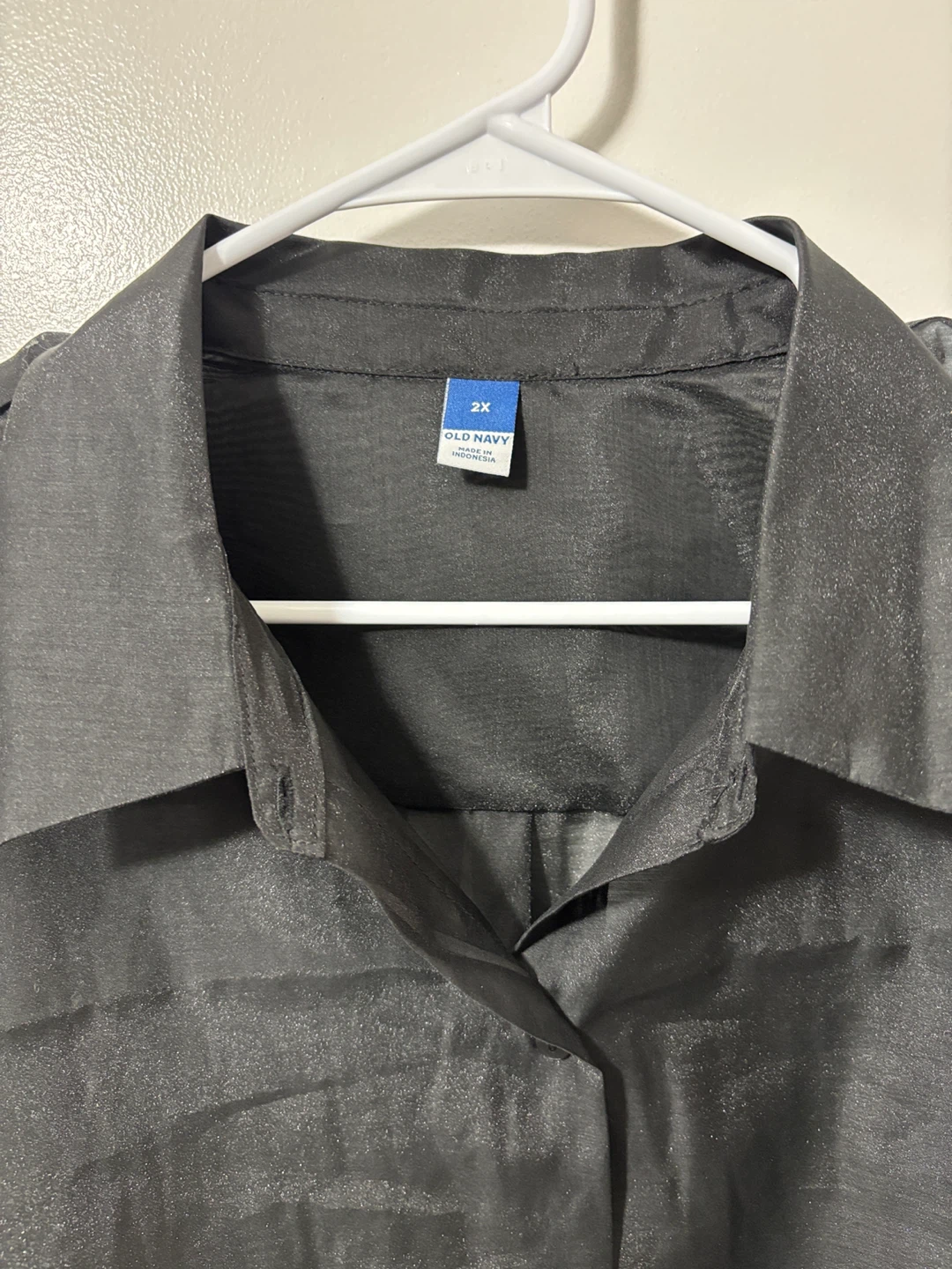 Old Navy Black Button-Up Shirt, Size 2X - photo 2
