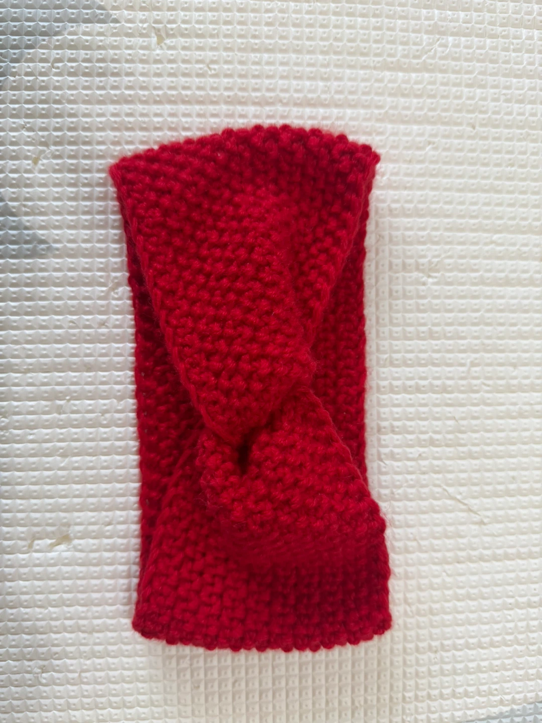Hand-Knit Red Headband