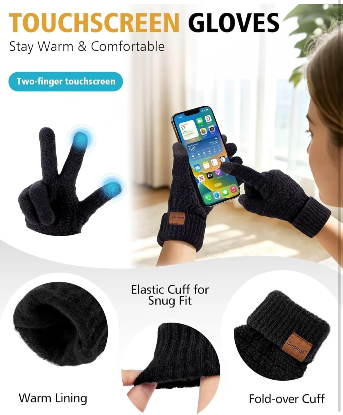 Winter Beanie, Scarf, Headband, and Glove Set - photo 4