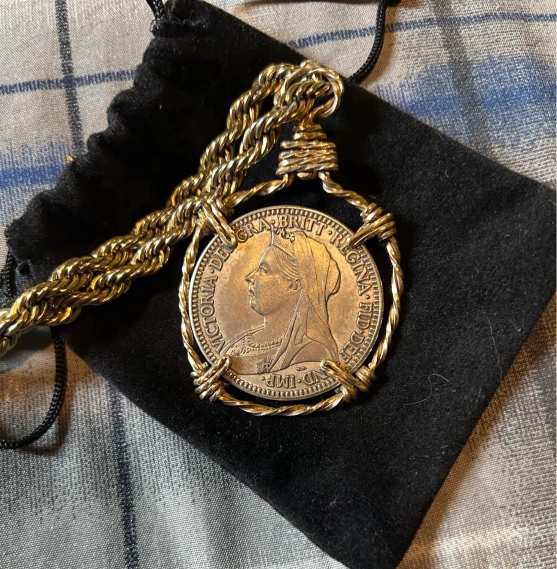Queen Victoria Coin Pendant Necklace