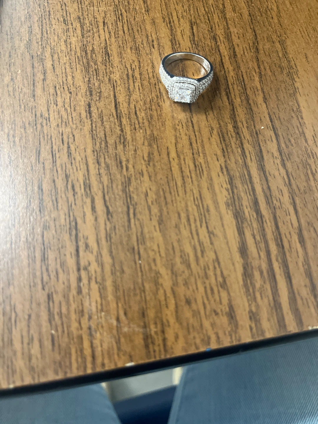 Cushion Cut Halo Ring with Side Stones