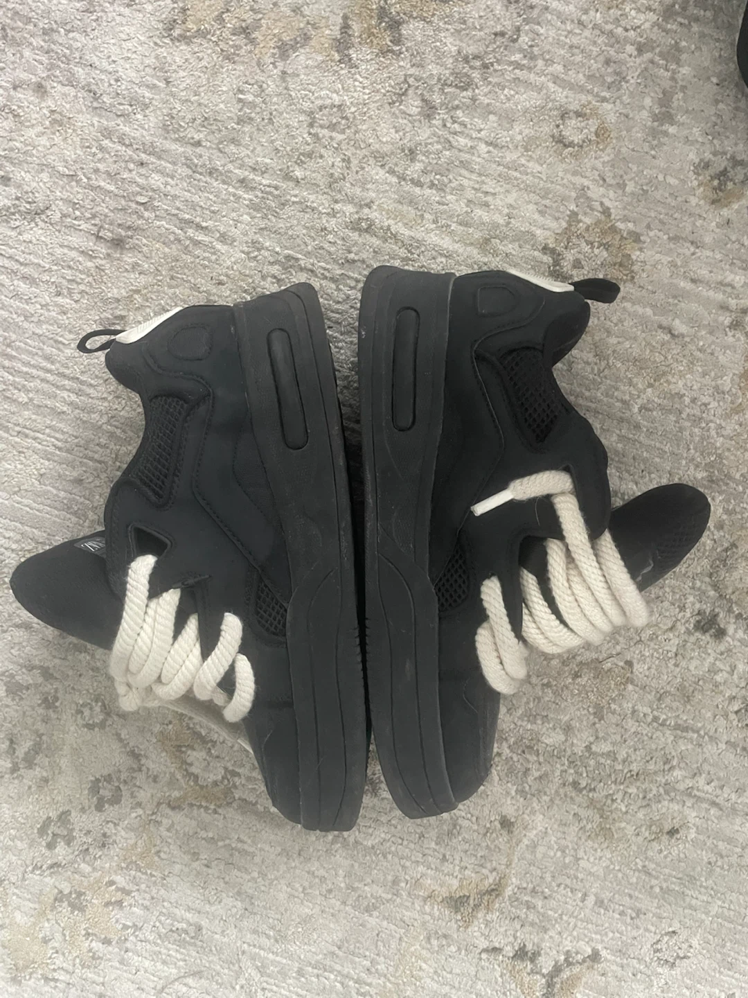 Zara black sneakers with rope laces size US 8
