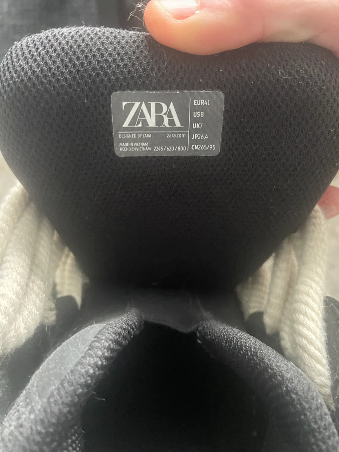 Zara black sneakers with rope laces size US 8 - photo 3