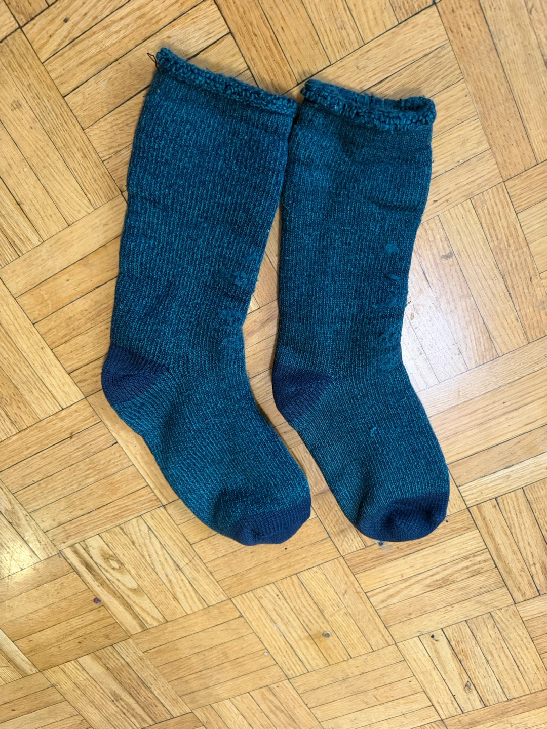 Teal Knitted Wool Socks