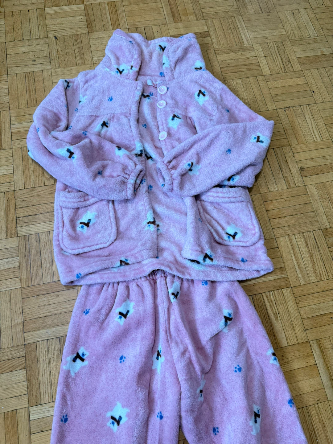 Pink Fleece Polar Bear Pajama Set - photo 2